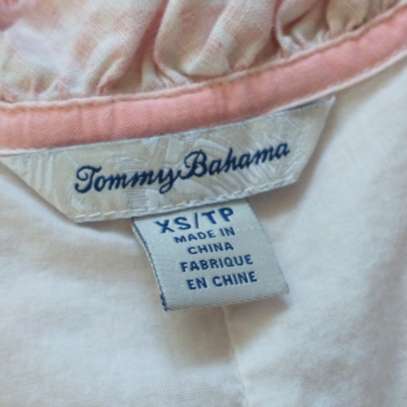 Tommy Bahama pink linen ikat ruffled dress XS - Picture 7 of 9